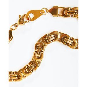 Gold Byzantine 8mm Large Link Bracelet