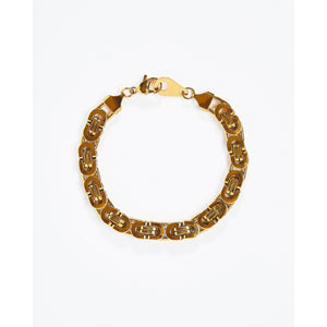 Gold Byzantine 8mm Large Link Bracelet