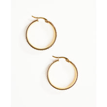 Load image into Gallery viewer, Gold Rhinestone Medium 30mm Hoop Earrings
