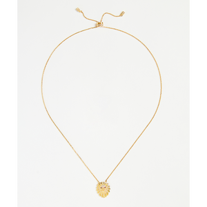 Gold Lion Head Pendant Adjustable Necklace