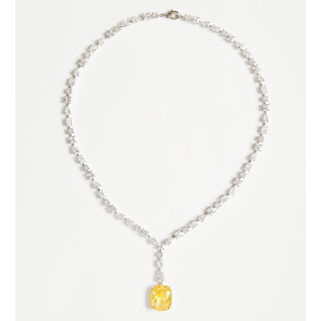 Yellow Drop Pendant Necklace