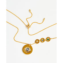 Load image into Gallery viewer, Gold Lucky Eye Turtle Symbol Pendant Necklace