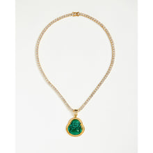 Load image into Gallery viewer, Buddha Agate Pendant on Tennis Chain Necklace