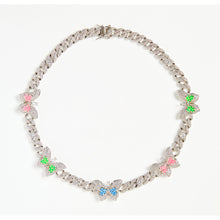 Load image into Gallery viewer, Pastel Butterfly Cuban Chain Necklace