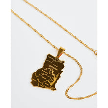 Load image into Gallery viewer, Ghana Map Pendant Chain Necklace
