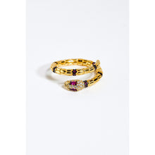 Load image into Gallery viewer, Gold Etched Serpent Ring