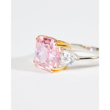 Load image into Gallery viewer, Square Cut Pink Cubic Zirconia Ring
