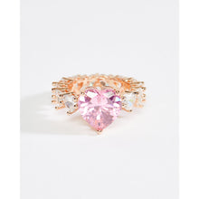 Load image into Gallery viewer, Pink Heart Eternity Ring in Rose Gold
