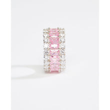 Load image into Gallery viewer, Multi-row Cubic Zirconia Pink Eternity Band Ring