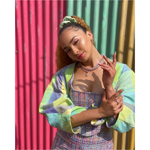 Load image into Gallery viewer, Pink Initial Letter Pendant Tennis Chain Necklace