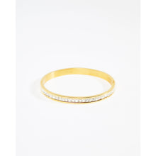 Load image into Gallery viewer, Gold Centred Cubic Zirconia Eternity Bangle
