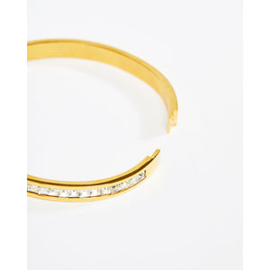 Gold Centred Cubic Zirconia Eternity Bangle