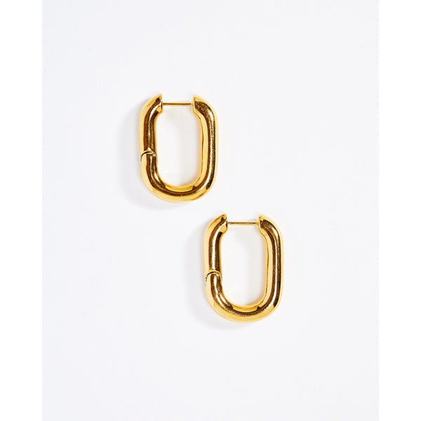 Gold Oval Hoop Earrings