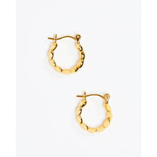 Load image into Gallery viewer, Gold Baroque Mini 15mm Hoop Earrings
