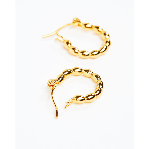 Gold Baroque Mini 15mm Hoop Earrings