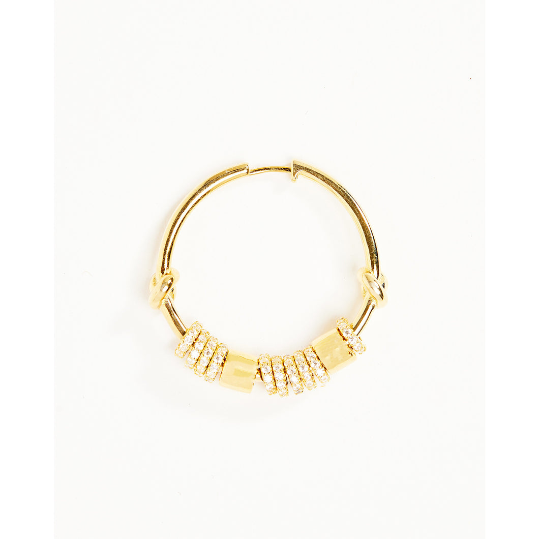 Gold Multi Circle 30mm Hoop Earring