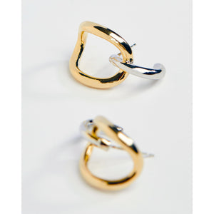 Geometric Irregular Twisted Curve Metal Stud Earrings