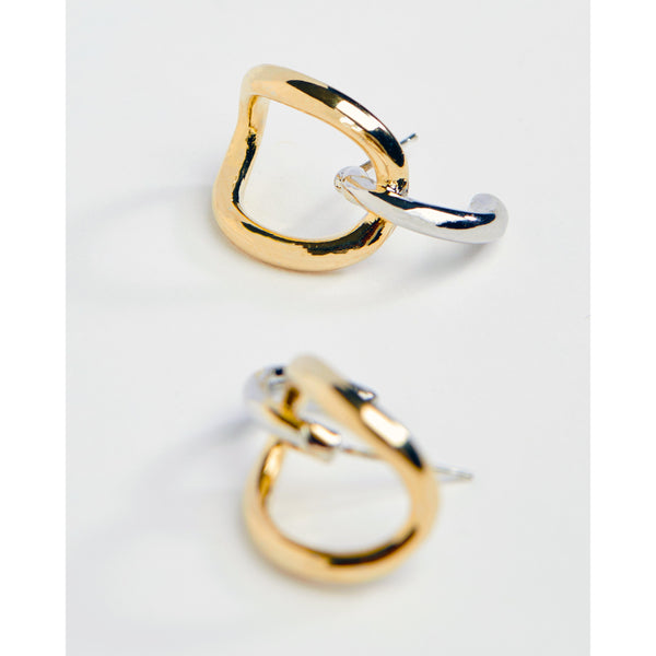Geometric Irregular Twisted Curve Metal Stud Earrings