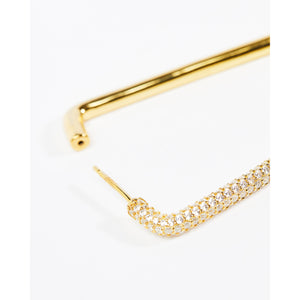 Single Gold Geometric Rectangle Earring in Large