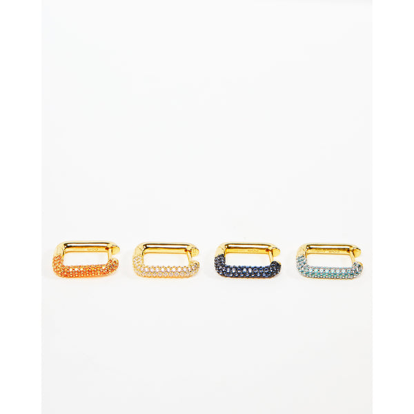 Single Gold Geometric Rectangle Earring in Small