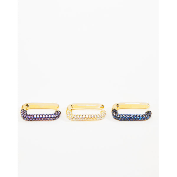 Single Gold Geometric Rectangle Earring in Small Cuff