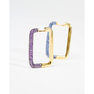 Single Gold Geometric Rectangle Earring in Medium