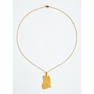 Ghana Map Pendant Chain Necklace