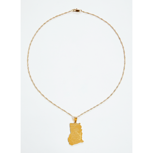Ghana Map Pendant Chain Necklace