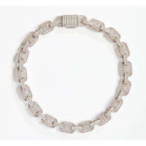 'OH' Baguette Link 15mm Necklace
