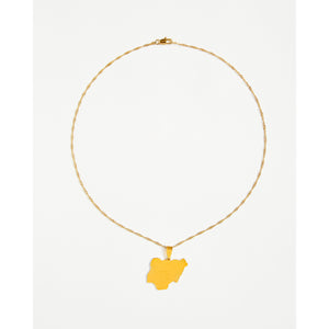 Nigeria Map Pendant Chain Necklace