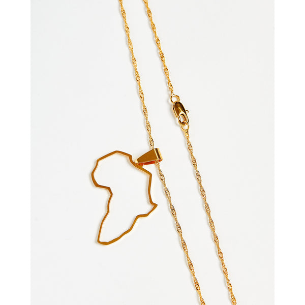 Africa Profile Pendant Chain Necklace