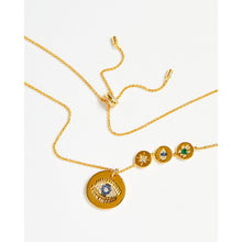 Load image into Gallery viewer, Gold Lucky Eye Turtle Symbol Pendant Necklace
