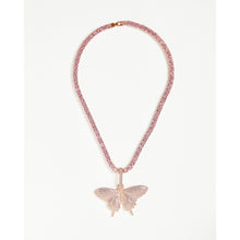 Load image into Gallery viewer, Butterfly Pendant Tennis Chain Necklace in Pink
