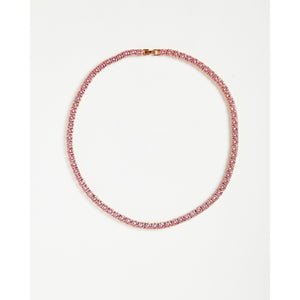 Tennis Chain 5mm Necklace in Pink