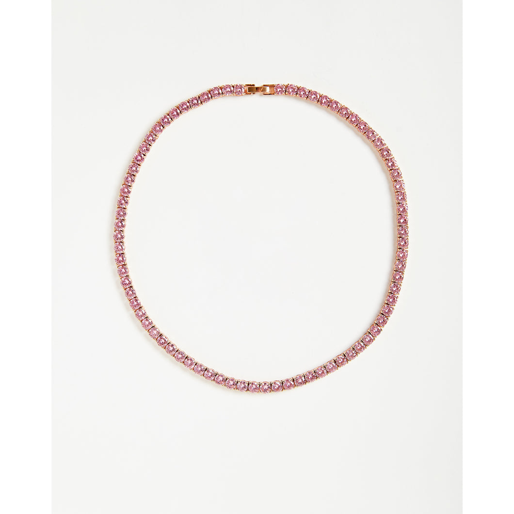Tennis Chain 5mm Necklace in Pink