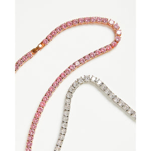 Tennis Chain 5mm Necklace in Pink