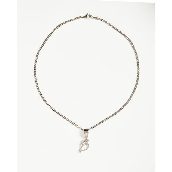 Initial Letter Pendant on Chain Necklace