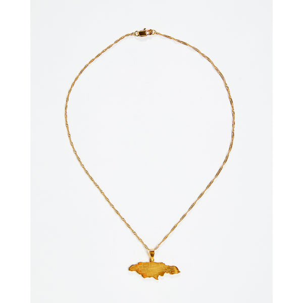 Jamaica Map Pendant Chain Necklace