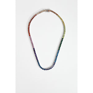 Tennis Chain Necklace in Rainbow