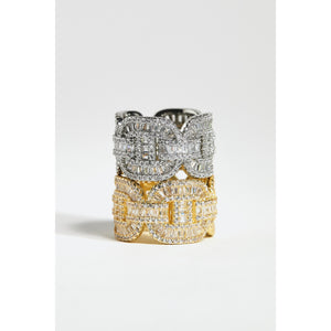 'OH' Baguette Link Ring
