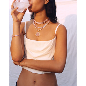 Tennis Chain 5mm Necklace in Pink