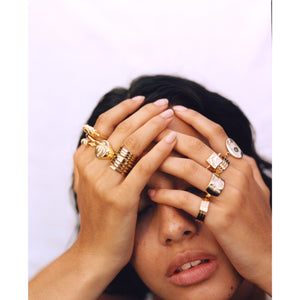 Gold Minimalist Stripe Band Ring