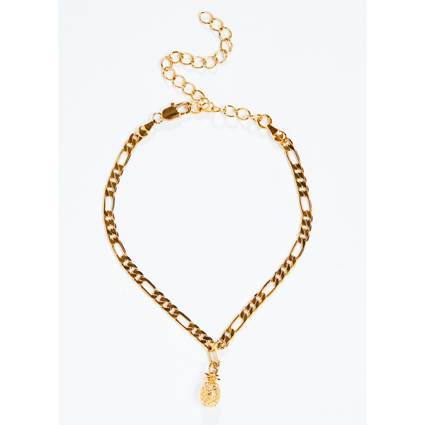Gold Pineapple Charm Anklet