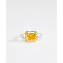 Load image into Gallery viewer, Square Cut Yellow Cubic Zirconia Ring

