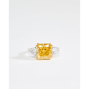 Square Cut Pink Cubic Zirconia Ring
