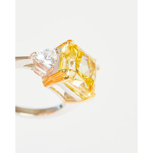 Square Cut Pink Cubic Zirconia Ring