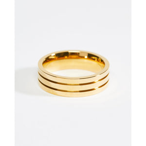 Gold Minimalist Stripe Band Ring