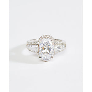 Big Oval Cubic Zirconia Ring