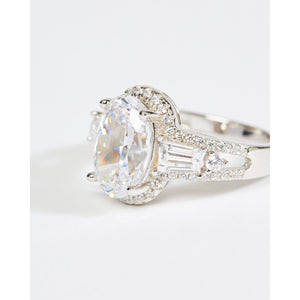 Big Oval Cubic Zirconia Ring