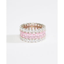 Load image into Gallery viewer, Multi-row Cubic Zirconia Pink Eternity Band Ring
